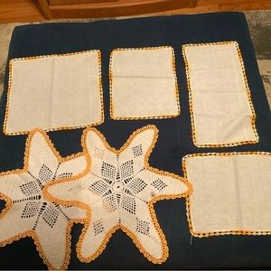 Vintage hand crocheted doilies